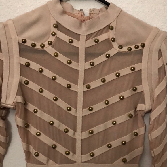 Bandage Nude Studded Bodycon Dress size small - Picture 6 of 7